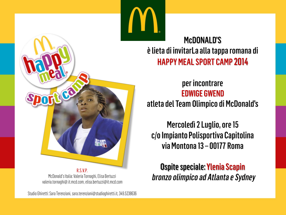 Gwend e Scapin con i bambini dell’Happy Meal Sport Camp